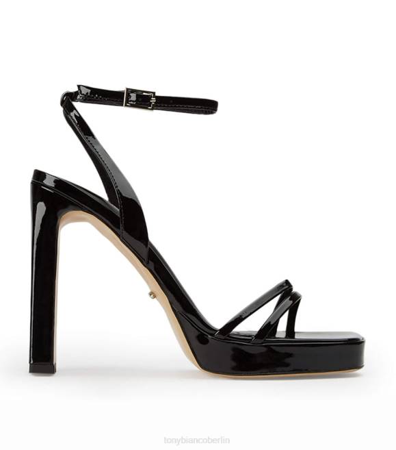 Plateau-Absätze| de Tony Bianco Frauen Dandy-Heels schwarzes Lackleder 46247